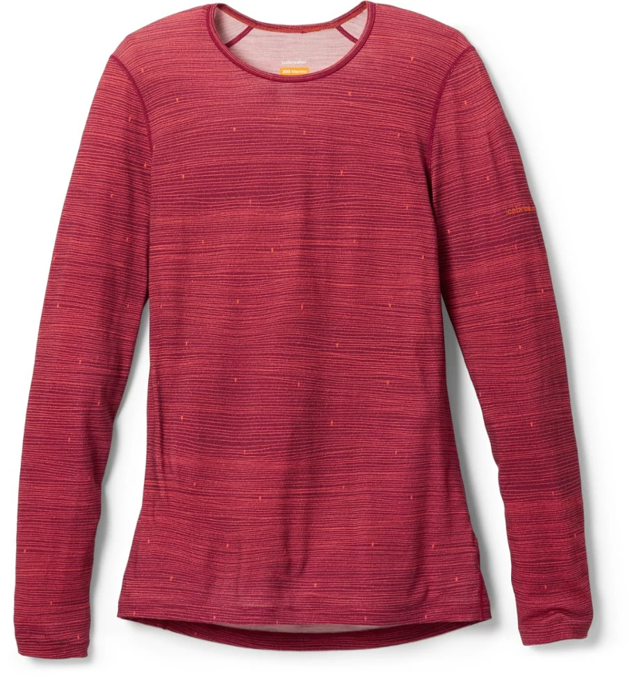 Icebreaker 200 Oasis Long-Sleeve Crewe Ski Tracks Base Layer Top - Women's