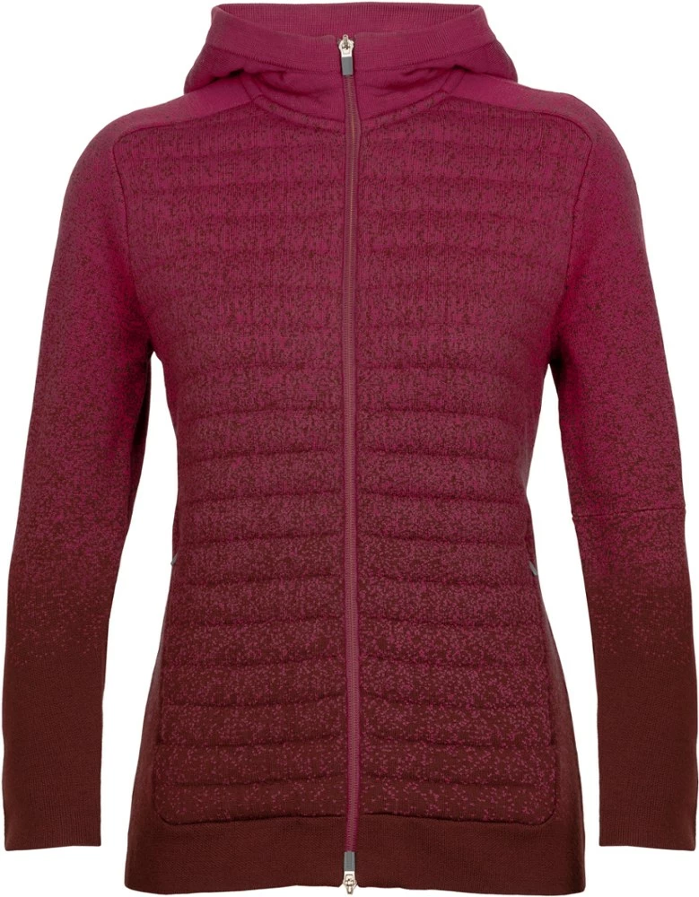 Icebreaker ZoneKnit Insulated Long-Sleeve Fleece Zip Hoodie Into the Deep - Women's